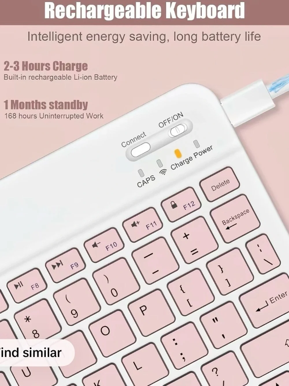 Bluetooth Wireless Keyboard-pink